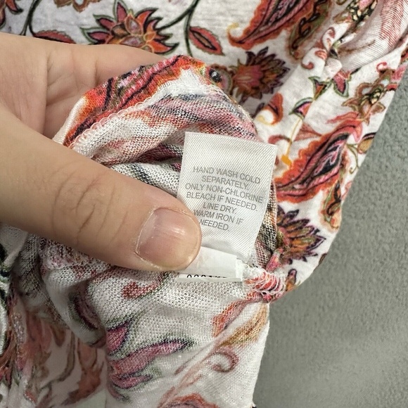 J Jill Tank Top Women XL Petite Boho Paisley Linen Cottagecore Lightweight Beach - Picture 5 of 7